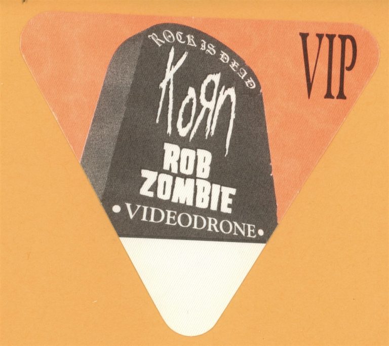 Korn 1999 Issues Concert Tour VIP Backstage Pass