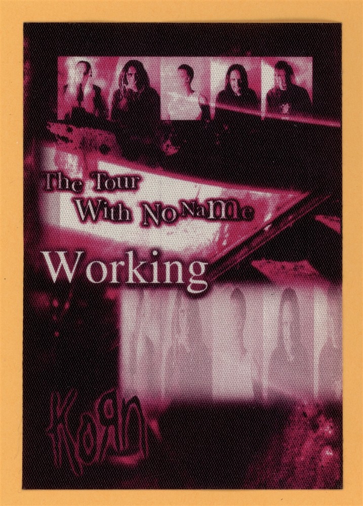 Korn 2002 Tour With No Name Concert Tour Working Backstage Pass
