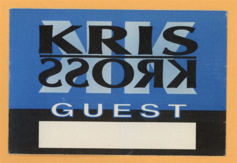 Kris Kross 1992 Totally Krossed Out Concert Tour GUEST Backstage Pass