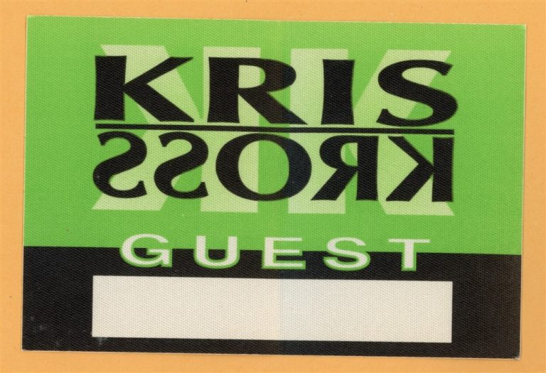 Kris Kross 1992 Totally Krossed Out Concert Tour GUEST Backstage Pass