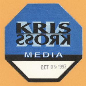 Kris Kross 1992 Totally Krossed Out Concert Tour MEDIA Backstage Pass