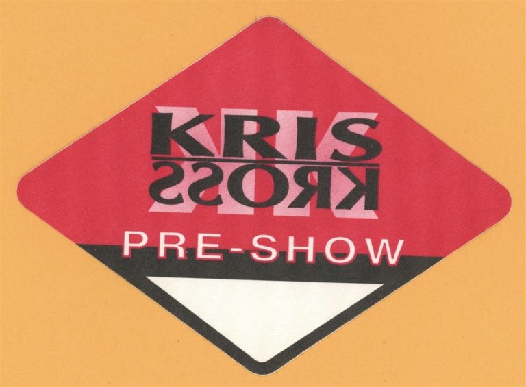 Kris Kross 1992 Totally Krossed Out Concert Tour PRE SHOW Backstage Pass