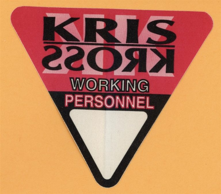 Kris Kross 1992 Totally Krossed Out Concert Tour WORKING Backstage Pass