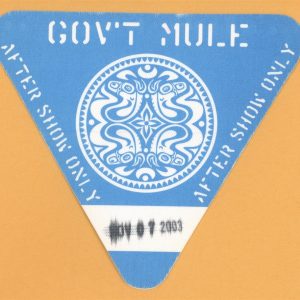 Gov't Mule 2004 Déjà Voodoo Concert Tour AFTER SHOW Backstage Pass
