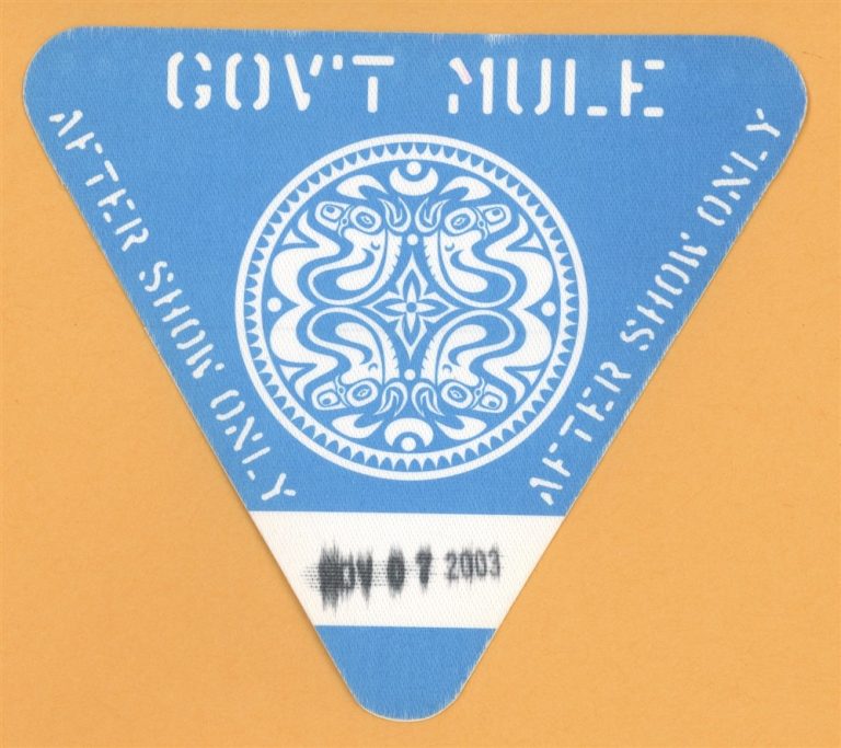 Gov't Mule 2004 Déjà Voodoo Concert Tour AFTER SHOW Backstage Pass