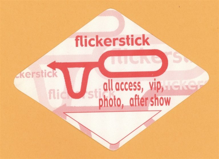 Flickerstick 1997 Chloroform the One You Love Concert Tour Backstage Pass