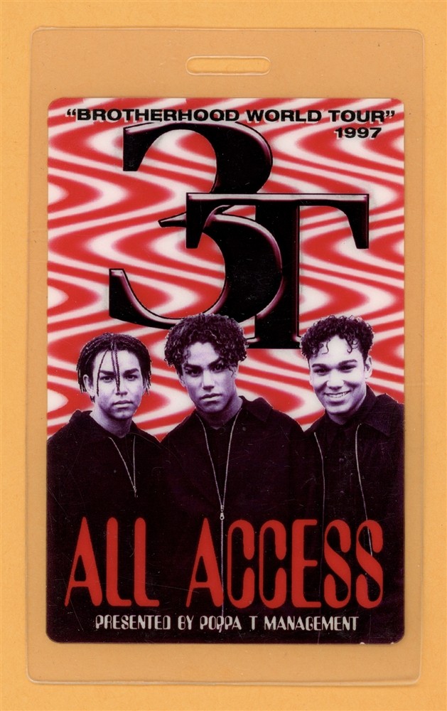 3T 1997 Brotherhood World Tour All Access Laminated Backstage Pass