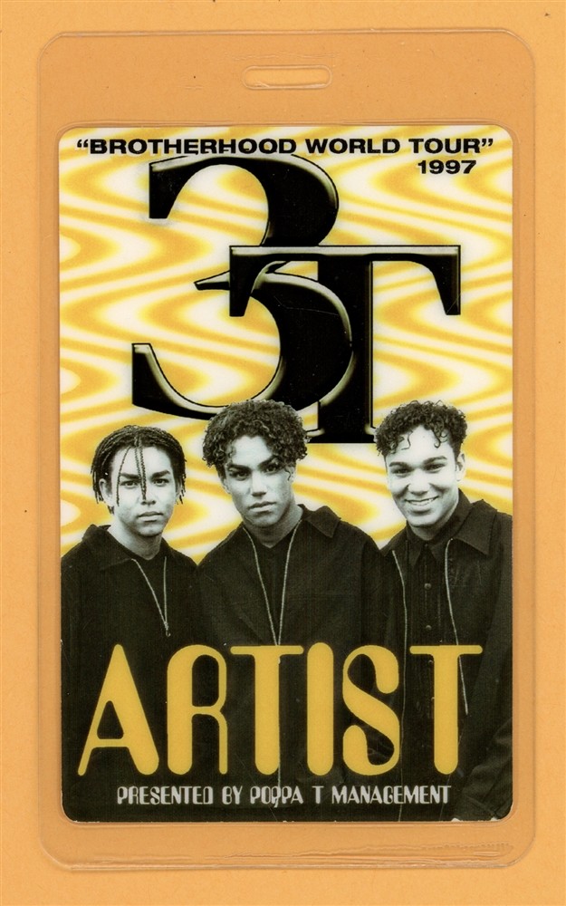 3T 1997 Brotherhood World Tour Artist Laminated Backstage Pass