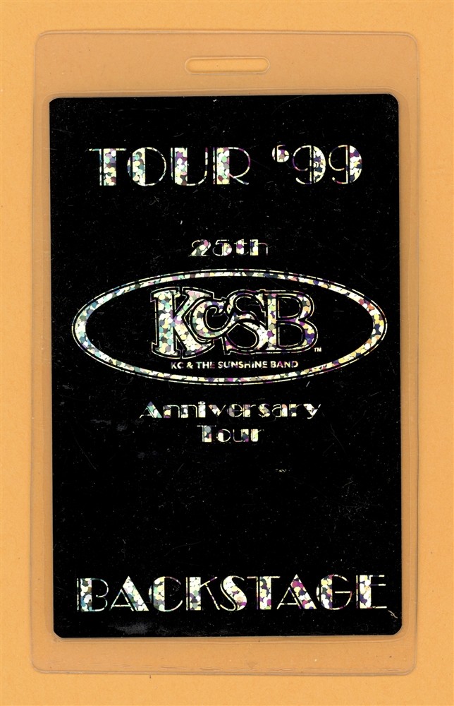 KC & The Sunshine Band 1999 25th Anniversary Tour Laminated Backstage Pass