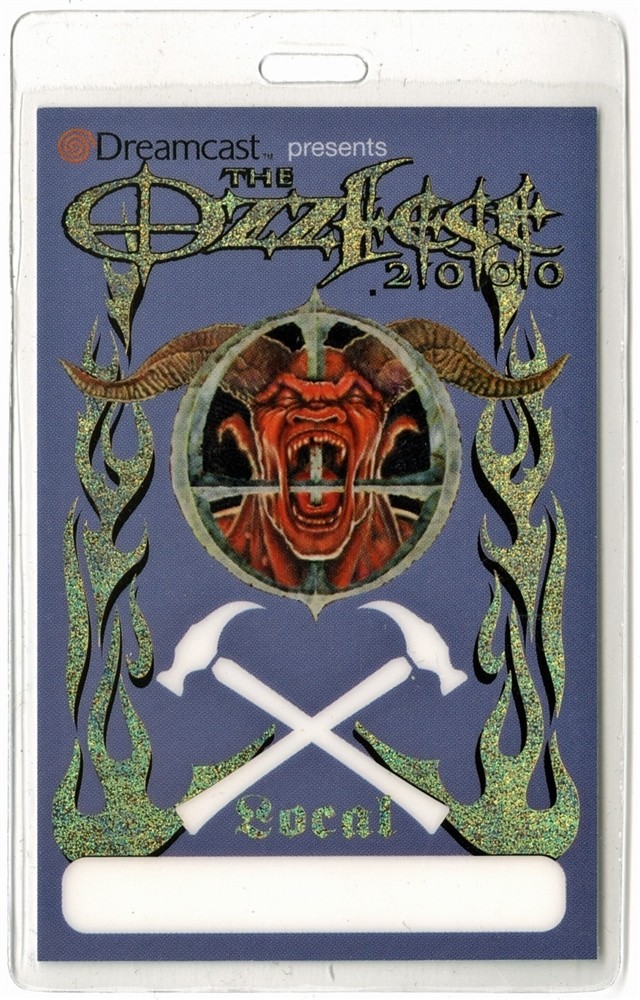 Pantera 2000 Ozzfest Tour w/ Ozzy Osbourne Godsmack Laminated Backstage Pass