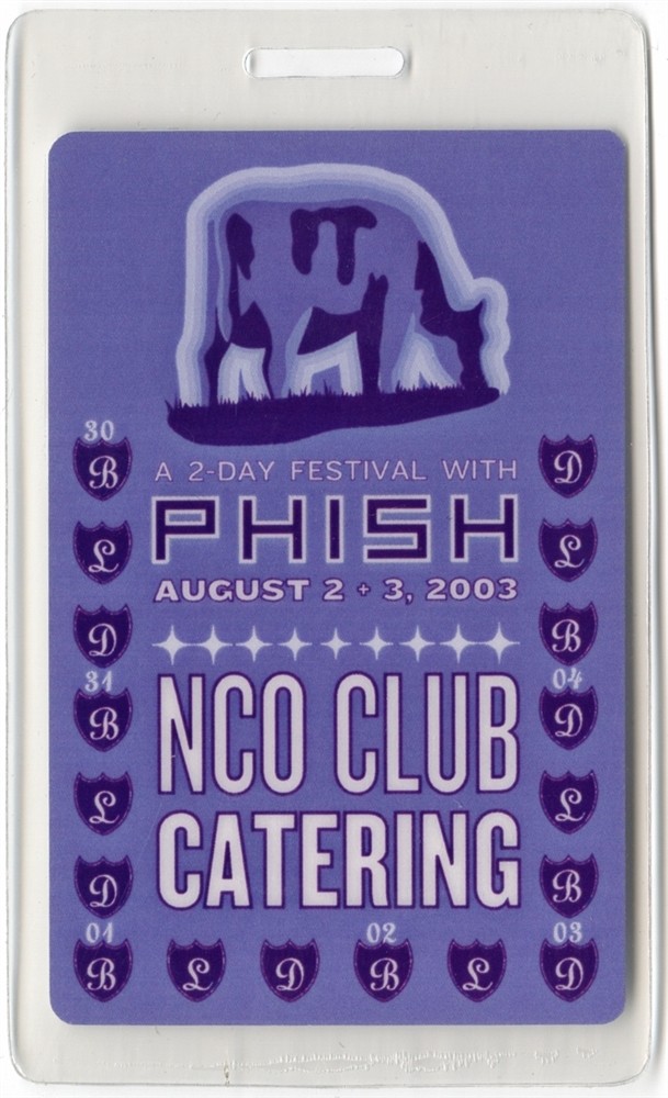Phish 2003 20th Anniversary Concert Tour Laminated Backstage Pass