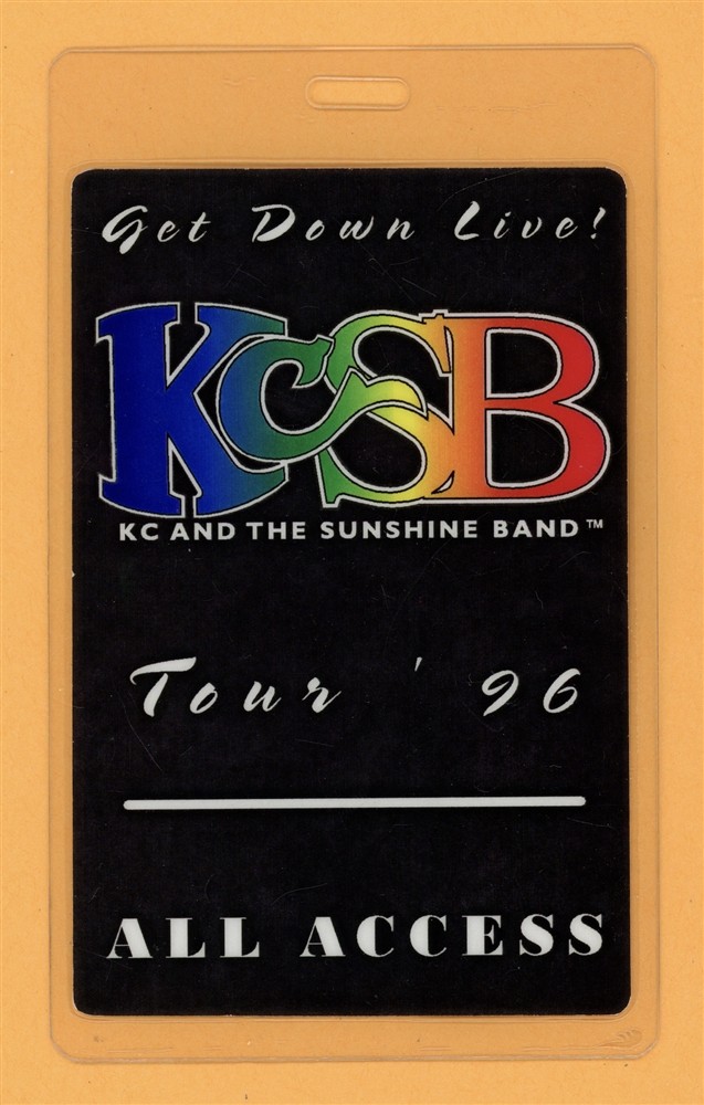 KC & The Sunshine Band 1996 Get Down Tour Laminated AA Backstage Pass