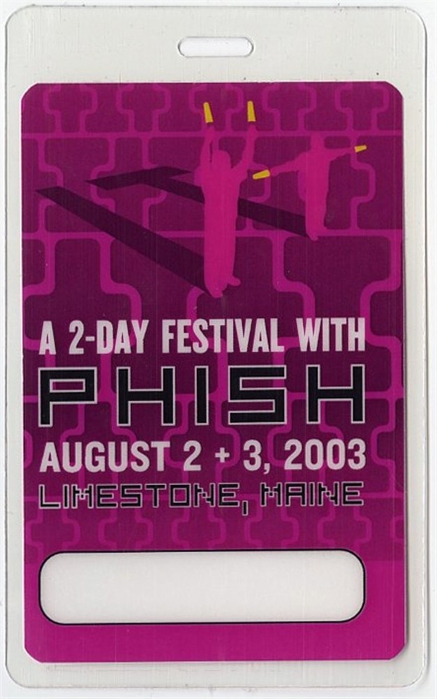 Phish 2003 20th Anniversary Concert Tour Laminated Backstage Pass Limestone