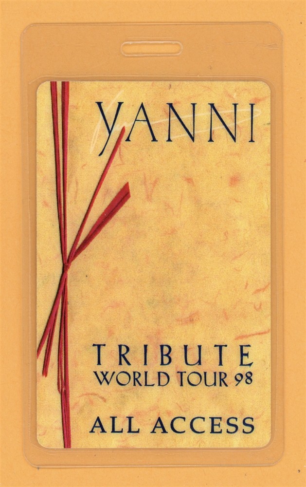Yanni 1998 Tribute World Tour All Access Laminate Backstage Pass