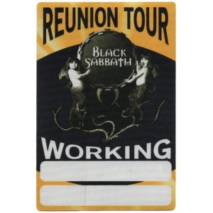 Black Sabbath 1999 Reunion Concert Tour Working Backstage Pass