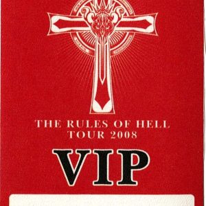 Black Sabbath 2008 The Rules of Hell Concert Tour VIP Backstage Pass