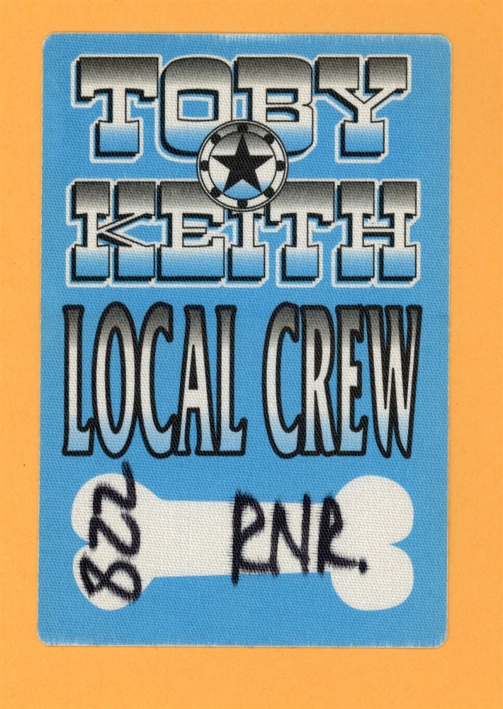 Toby Keith Vintage Tour Backstage Pass #6