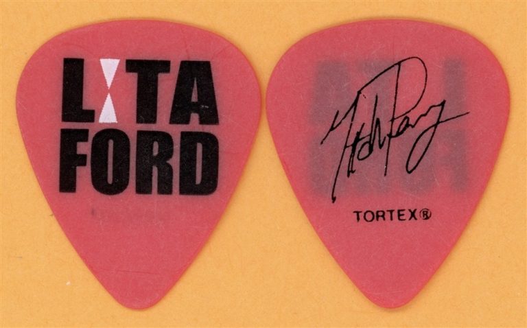Lita Ford Mitch Perry Vintage Guitar Pick - 2012 Rock of Ages Tour