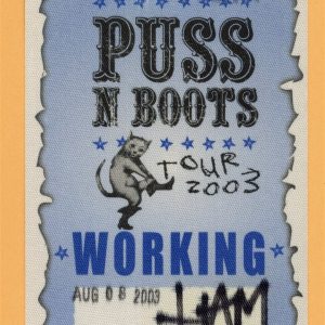 Nora Jones 2003 Puss N Boots Concert Tour Working Backstage Pass