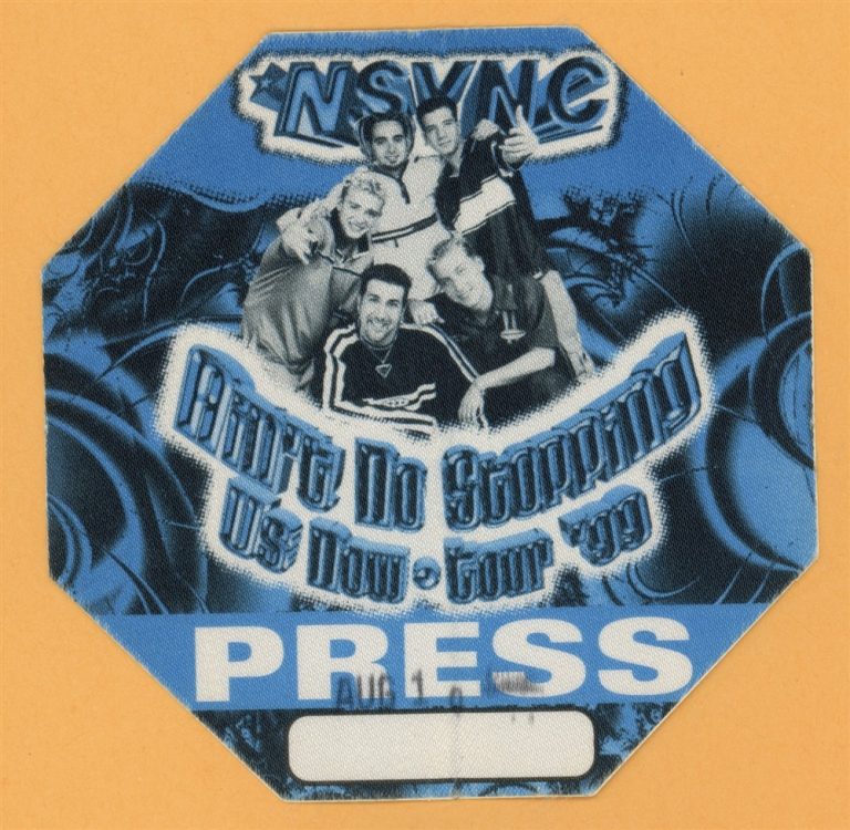 NSYNC 1999 Ain't No Stoppin' Us Now Concert Tour Press Backstage Pass