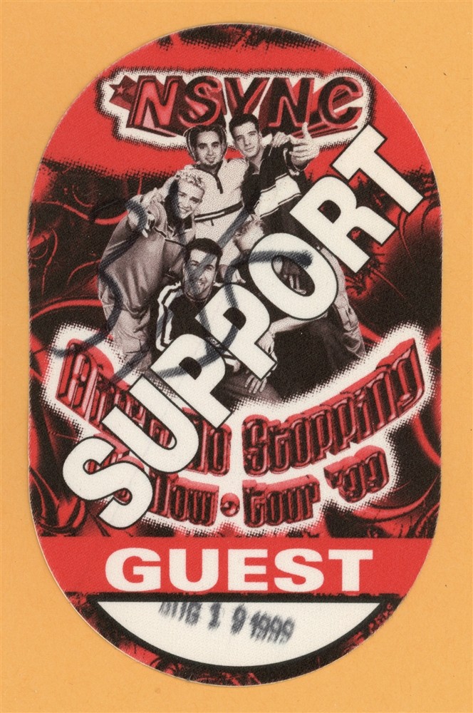 NSYNC 1999 Ain't No Stoppin' Us Now Concert Tour Support Guest Backstage Pass