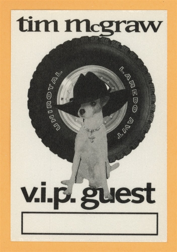 Tim McGraw 1997 Everywhere Concert Tour VIP Backstage Pass