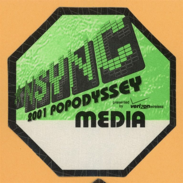 NSYNC 2001 Pop Odyssey Concert Tour Support Media Backstage Pass