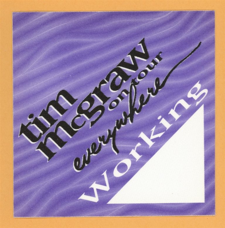 Tim McGraw 1997 Everywhere Concert Tour Working Backstage Pass