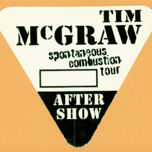 Tim McGraw 1997 w/ Faith Hill Concert Tour After Show Backstage Pass