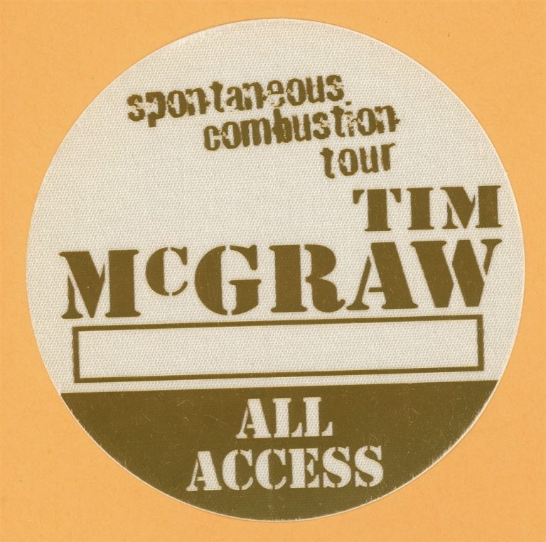 Tim McGraw 1997 w/ Faith Hill Concert Tour All Access Backstage Pass
