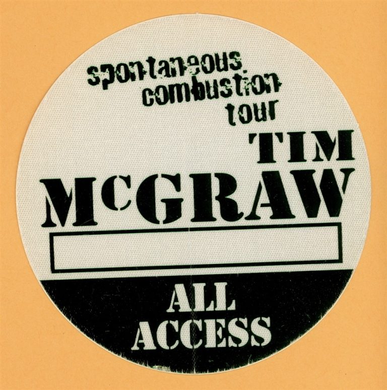 Tim McGraw 1997 w/ Faith Hill Concert Tour All Access Backstage Pass