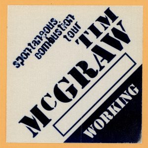 Tim McGraw 1997 w/ Faith Hill Concert Tour Working Backstage Pass