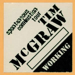 Tim McGraw 1997 w/ Faith Hill Concert Tour Working Backstage Pass