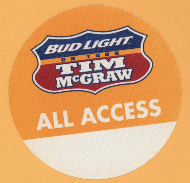 Tim McGraw 1998 Concert Tour All Access Backstage Pass