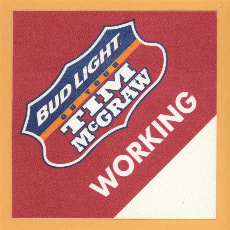 Tim McGraw 1998 Concert Tour Working Backstage Pass