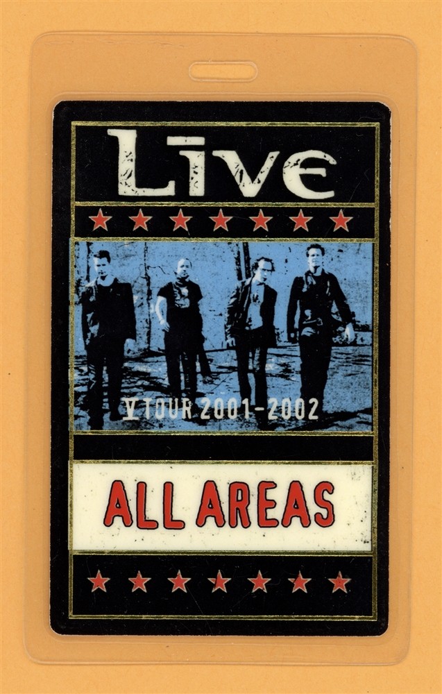 +Live+ 2001 V Tour All Access Laminated Backstage Pass