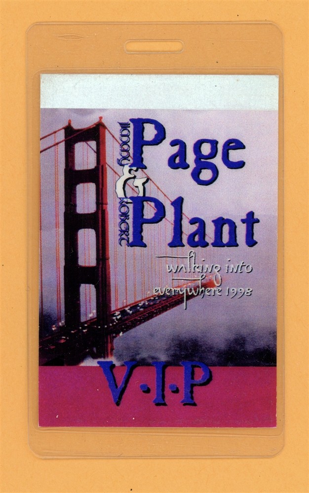 Jimmy Page & Robert Plant 1998 Tour VIP Laminated Backstage Pass
