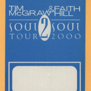 Tim McGraw 2000 w/ Faith Hill Soul 2 Soul Concert Tour Crew Backstage Pass