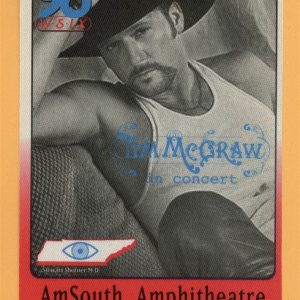 Tim McGraw 2001 Set This Circus Down Concert Tour Radio Backstage Pass