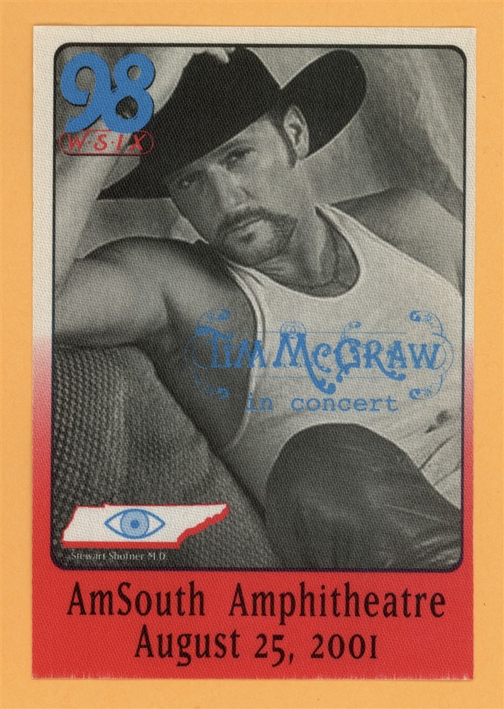 Tim McGraw 2001 Set This Circus Down Concert Tour Radio Backstage Pass