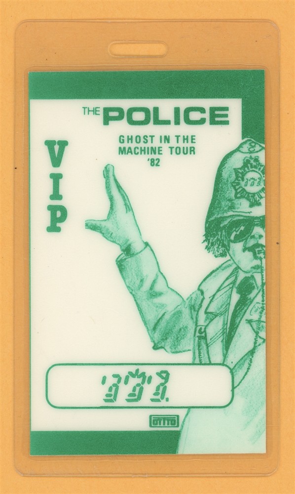 The Police 1982 Ghost In The Machine Tour VIP Laminated Backstage Pass