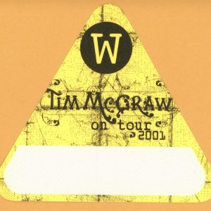 Tim McGraw 2001 Set This Circus Down Concert Tour Working Backstage Pass
