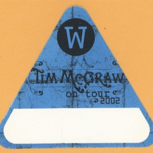 Tim McGraw 2002 Set This Circus Down Concert Tour Working Backstage Pass
