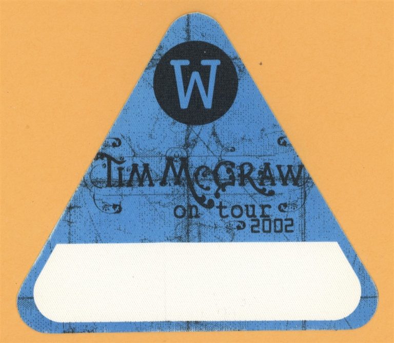Tim McGraw 2002 Set This Circus Down Concert Tour Working Backstage Pass