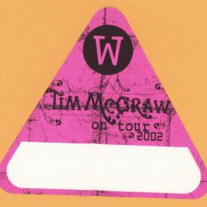 Tim McGraw 2002 Set This Circus Down Concert Tour Working Backstage Pass