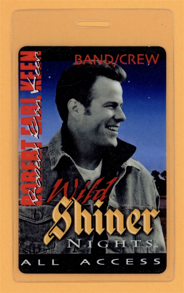 Robert Earl Keen 1999 Wild Nights Tour Band/Crew Laminated Backstage Pass