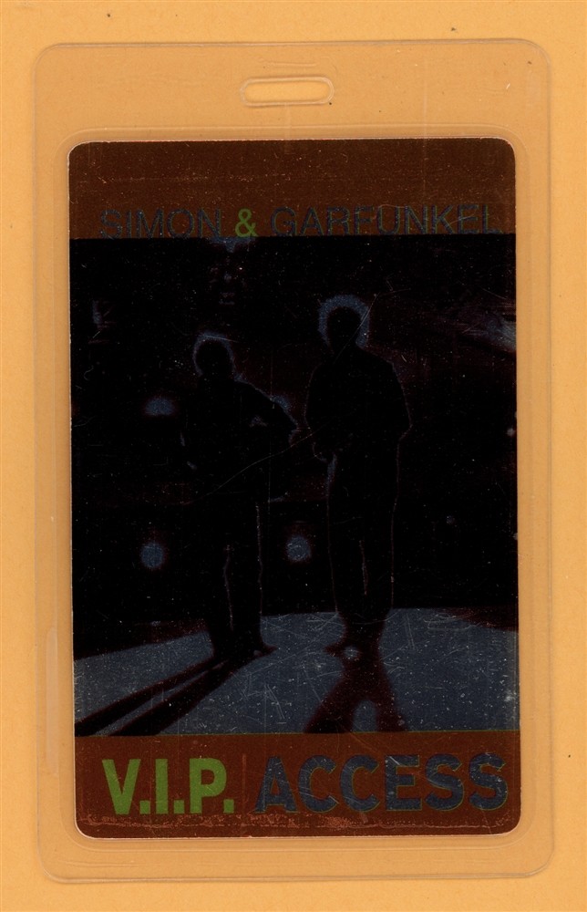 Simon & Garfunkel 2003 Old Friends Tour VIP Laminated Backstage Pass - Variant