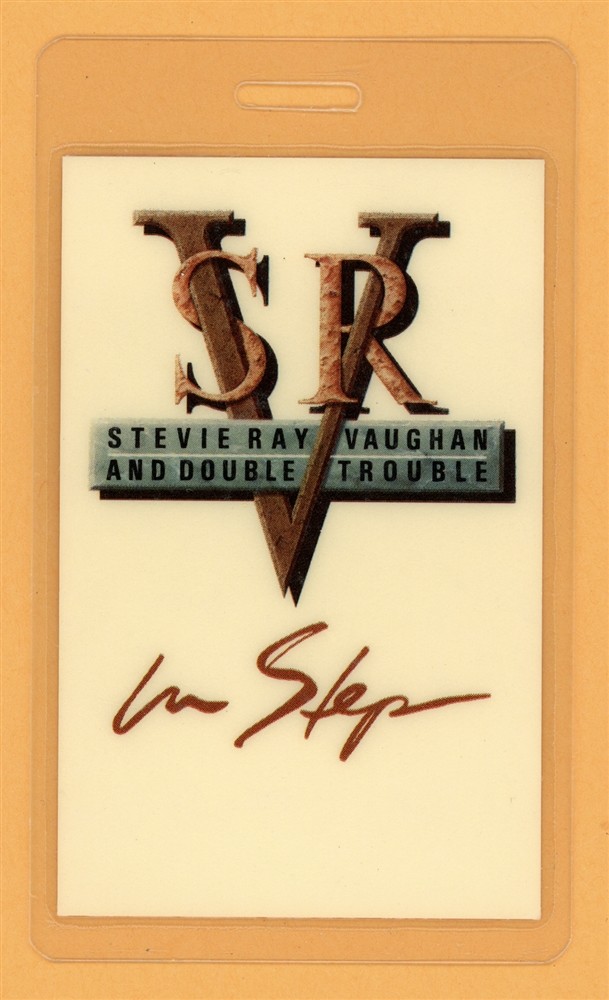 Stevie Ray Vaughan 1989 In Step Tour Laminated Backstage Pass