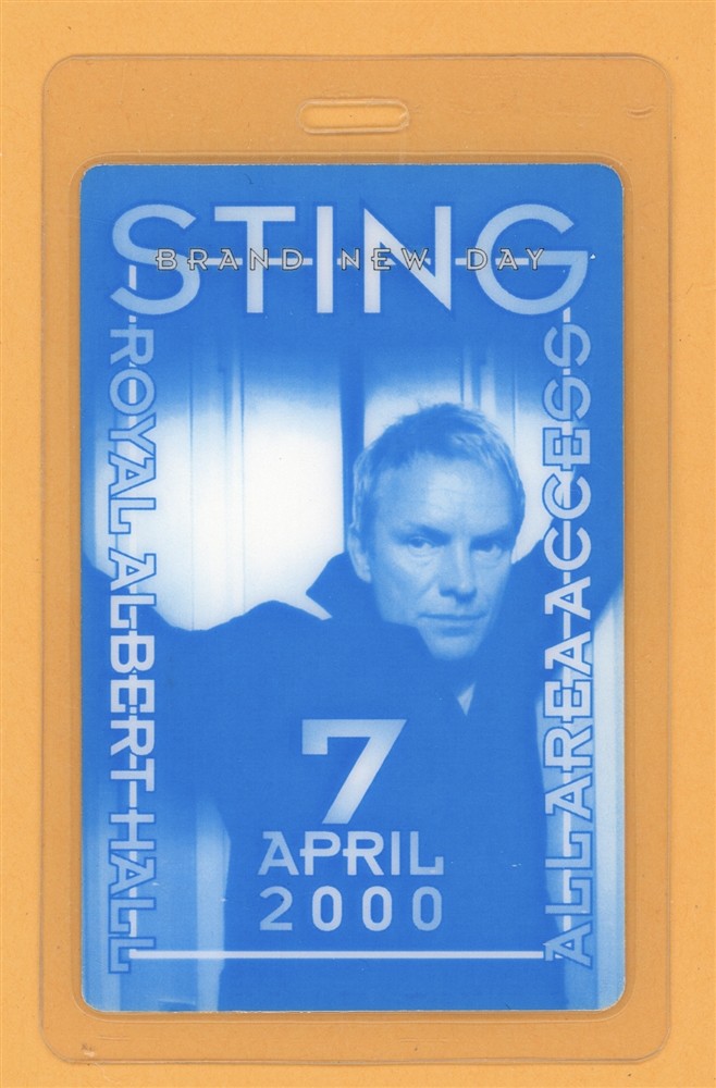 Sting 2000 Brand New Tour All Access Laminated Backstage Pass