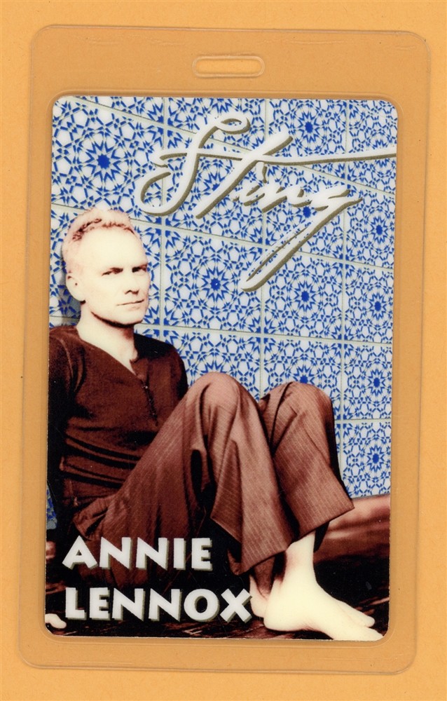 Sting 2004 Sacred Love Tour Annie Lennox Laminated Backstage Pass